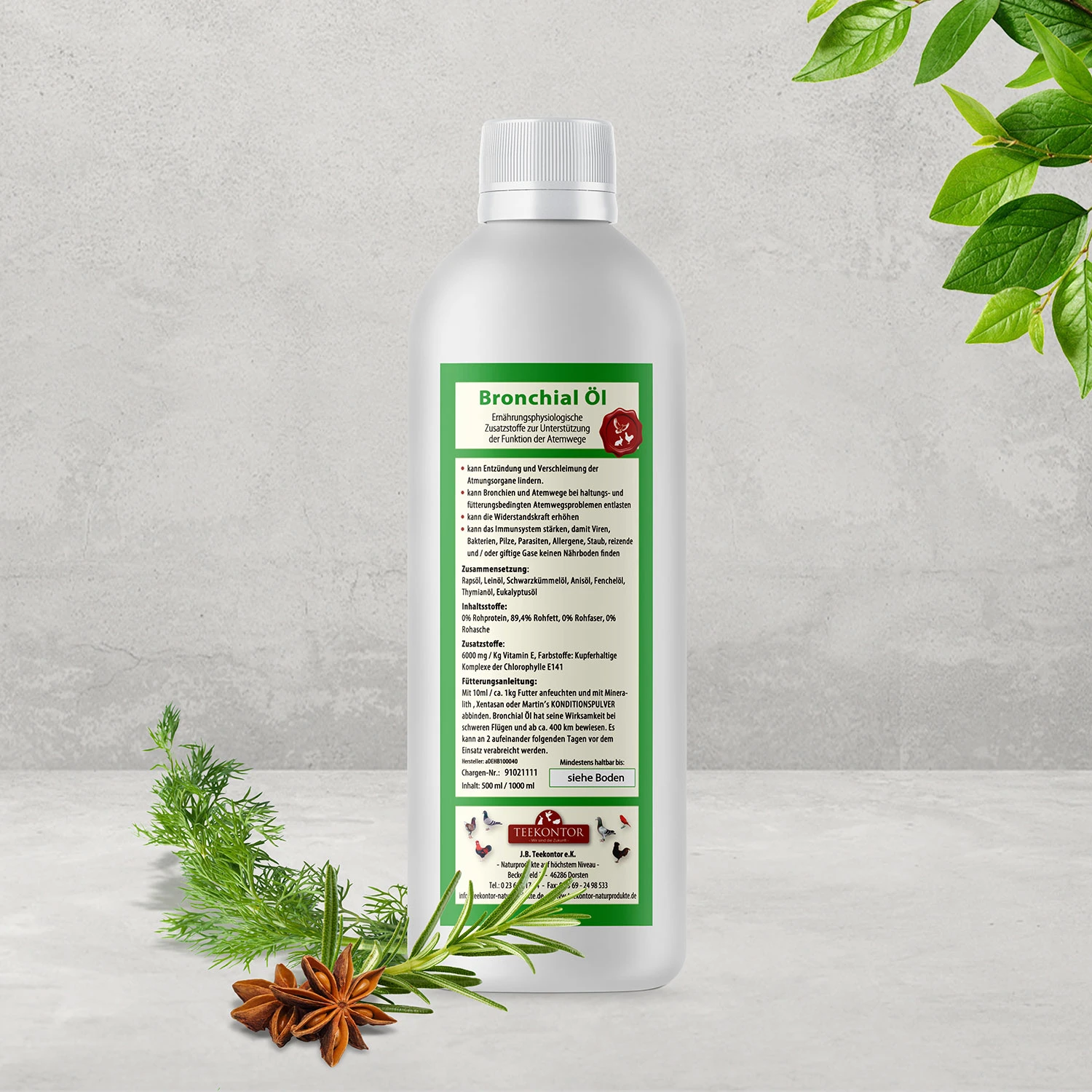 Teekontor Bronchial Öl 500ml 1 Teekontor Bronchial Öl 500ml