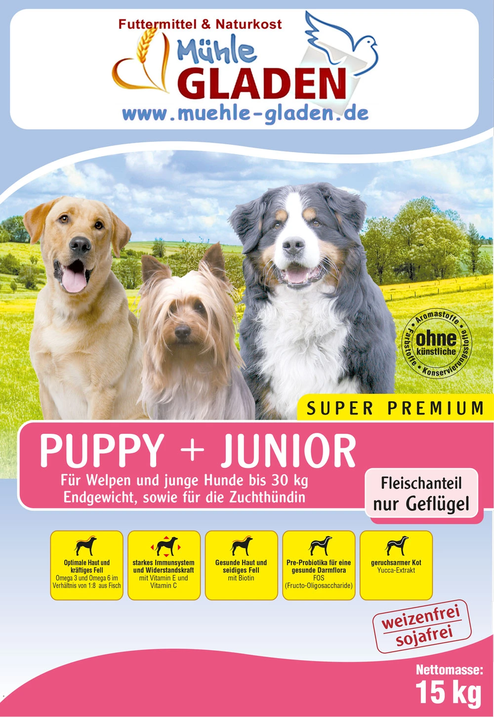 Gladen Puppy + Junior 2er-Pack 30kg 1 Gladen Puppy + Junior 2er-Pack 30kg