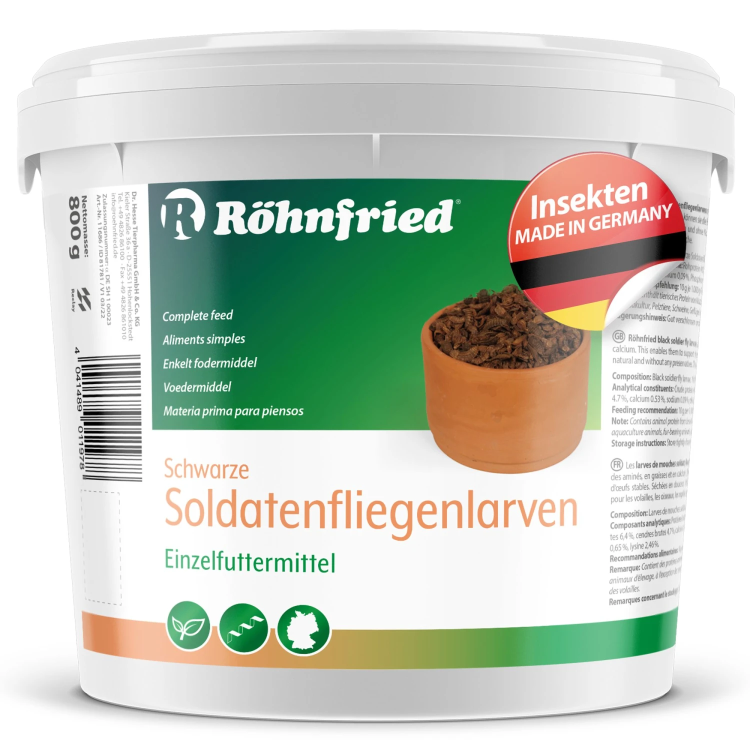 Röhnfried Schwarze Soldatenfliegenlarven 800g 1 Röhnfried Schwarze Soldatenfliegenlarven 800g